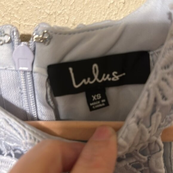 Lulus Love Poem Light‎ Blue Lace Mini Dress size XS - Picture 6 of 9
